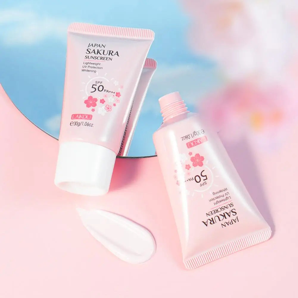 Sakura Sunscreen Cream SPF50 Moisturizing UV Protect Face Body Lotion Oil Control Reduce Melanin