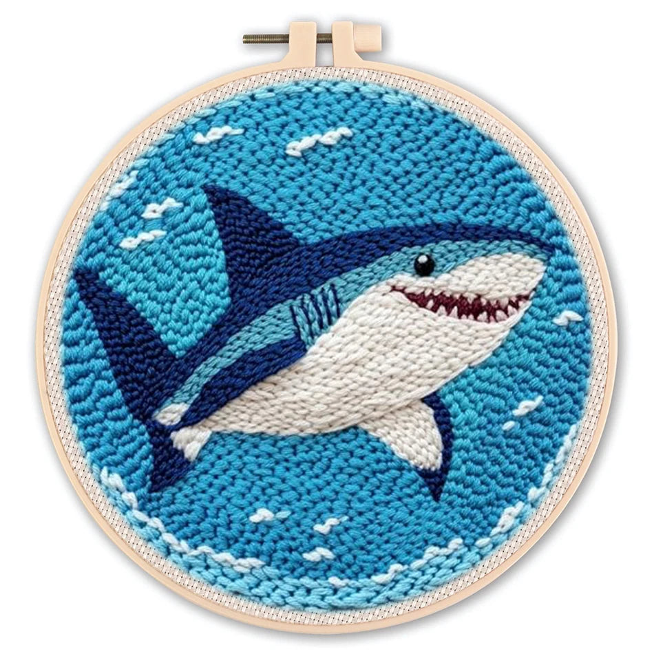 Punch Needle Kits for Beginners Adults Embroidery Starter Craft Tools Ocean Life Theme DIY Wall Art Gift for Women
