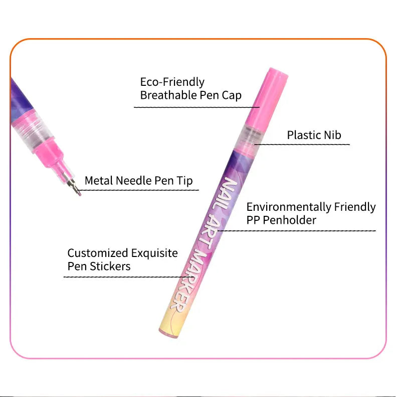 Nail art Markers Customized Special Needle Tube Pens Hand Drawn Outline Acrylic Paint