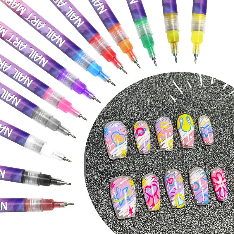 Nail art Markers Customized Special Needle Tube Pens Hand Drawn Outline Acrylic Paint