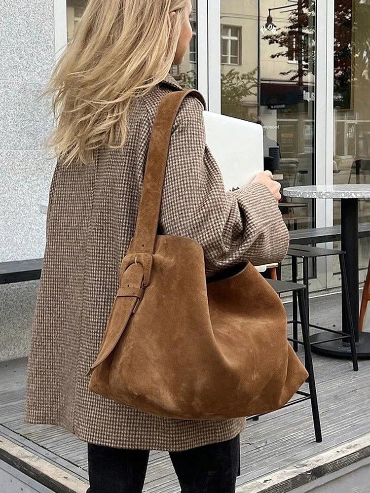Retro Bag Brown Large Capacity Shoulder Underarm Crossbody Fashion Leisure