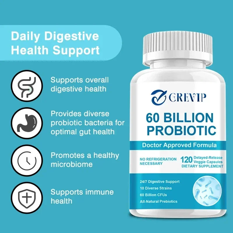 60 Billion Probiotics To Promote Healthy Digestion