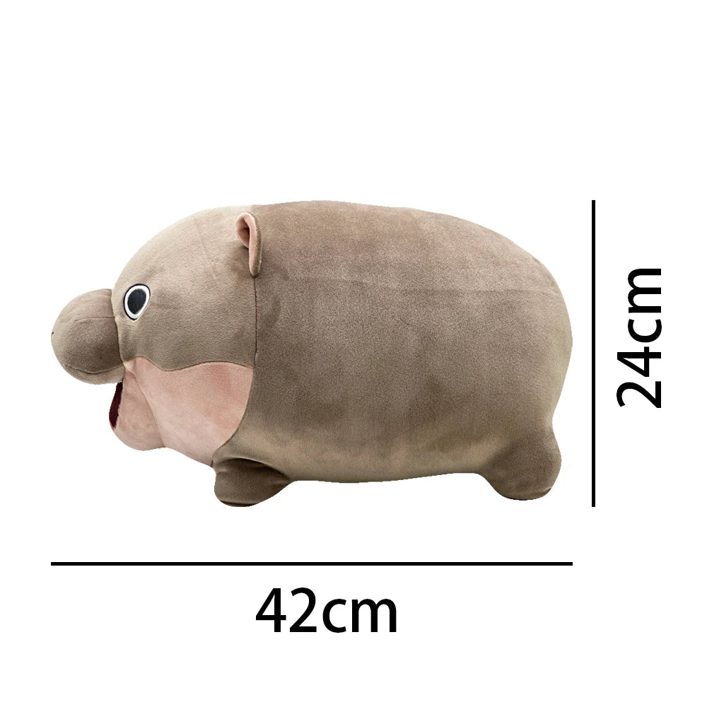 Moo Deng Plush Cute Cartoon Hippo Soft Stuffed Animal Pillow Back Cushion Kids Gift