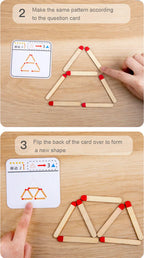 Montessori Matches Puzzles Game Wooden Toys Math Geometry Thinking Educational For Kids Logic