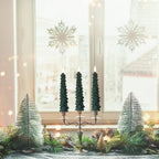 2pc/4pcs Christmas Tree LED Flameless Candles 3D Flame Green Candlesticks Christmas