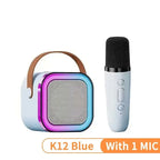 K12 Karaoke Machine 1/2 Wireless Microphones Portable 5.3 PA Bluetooth Speaker System RGB Lights Audio Home KTV