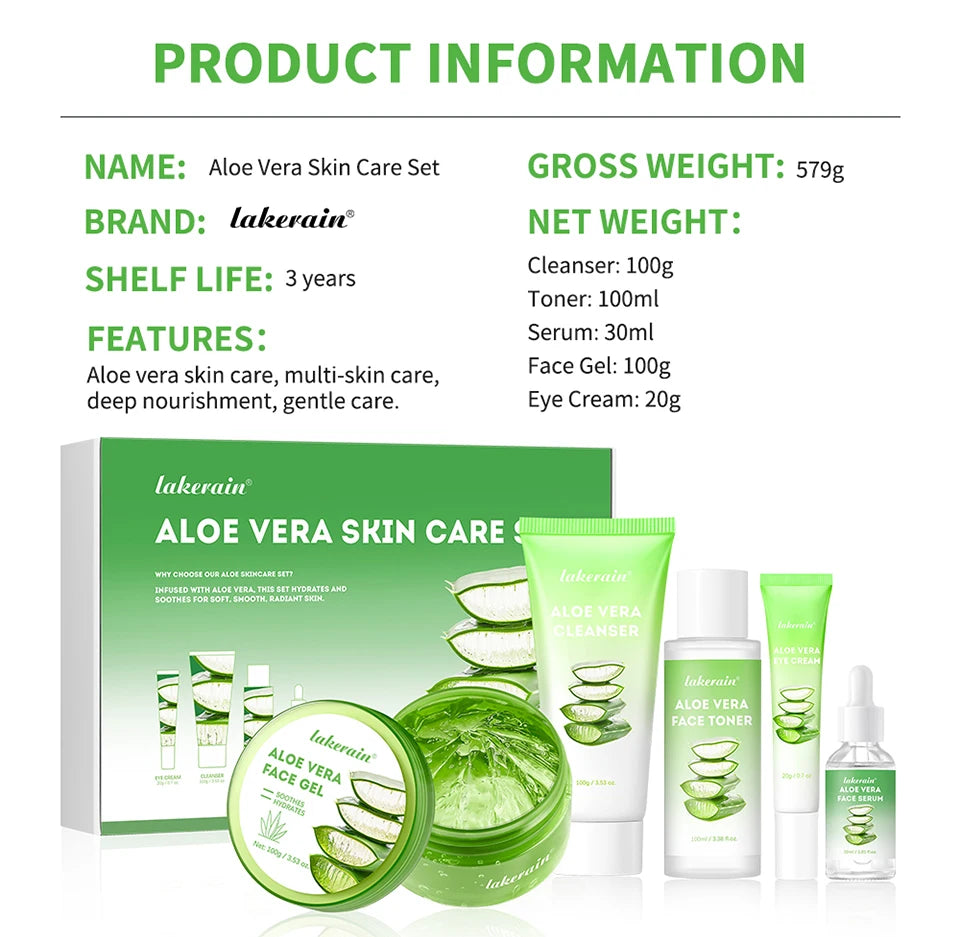 Multi-skin Care Aloe Vera Set Deep Moisturizing Nourishment Whitening Brightening Hydrating