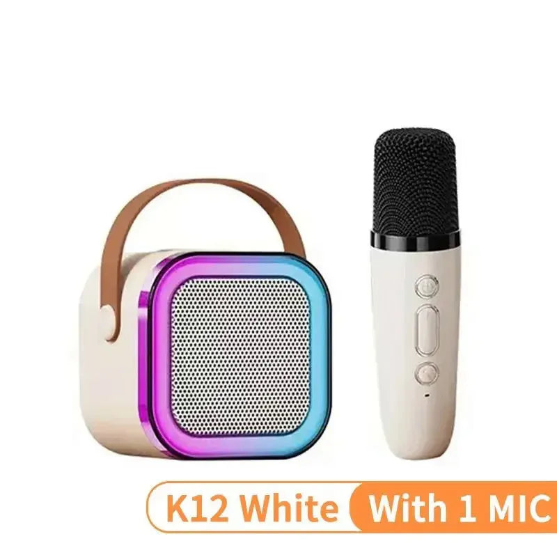 K12 Karaoke Machine 1/2 Wireless Microphones Portable 5.3 PA Bluetooth Speaker System RGB Lights Audio Home KTV