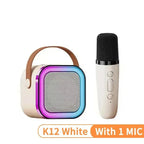 K12 Karaoke Machine 1/2 Wireless Microphones Portable 5.3 PA Bluetooth Speaker System RGB Lights Audio Home KTV
