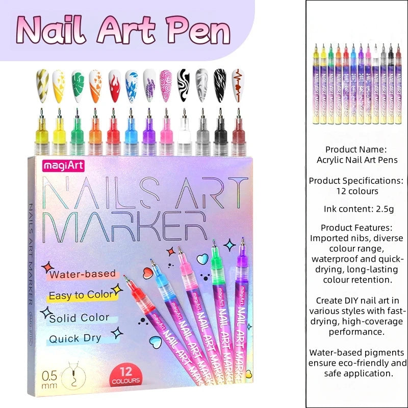 Nail art Markers Customized Special Needle Tube Pens Hand Drawn Outline Acrylic Paint