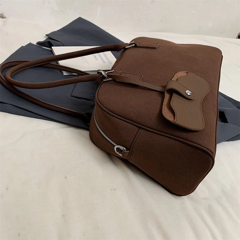 Big Size Women Bags Suede Large Capacity Shoulder Crossbody With Long Strap