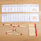 Montessori Matches Puzzles Game Wooden Toys Math Geometry Thinking Educational For Kids Logic