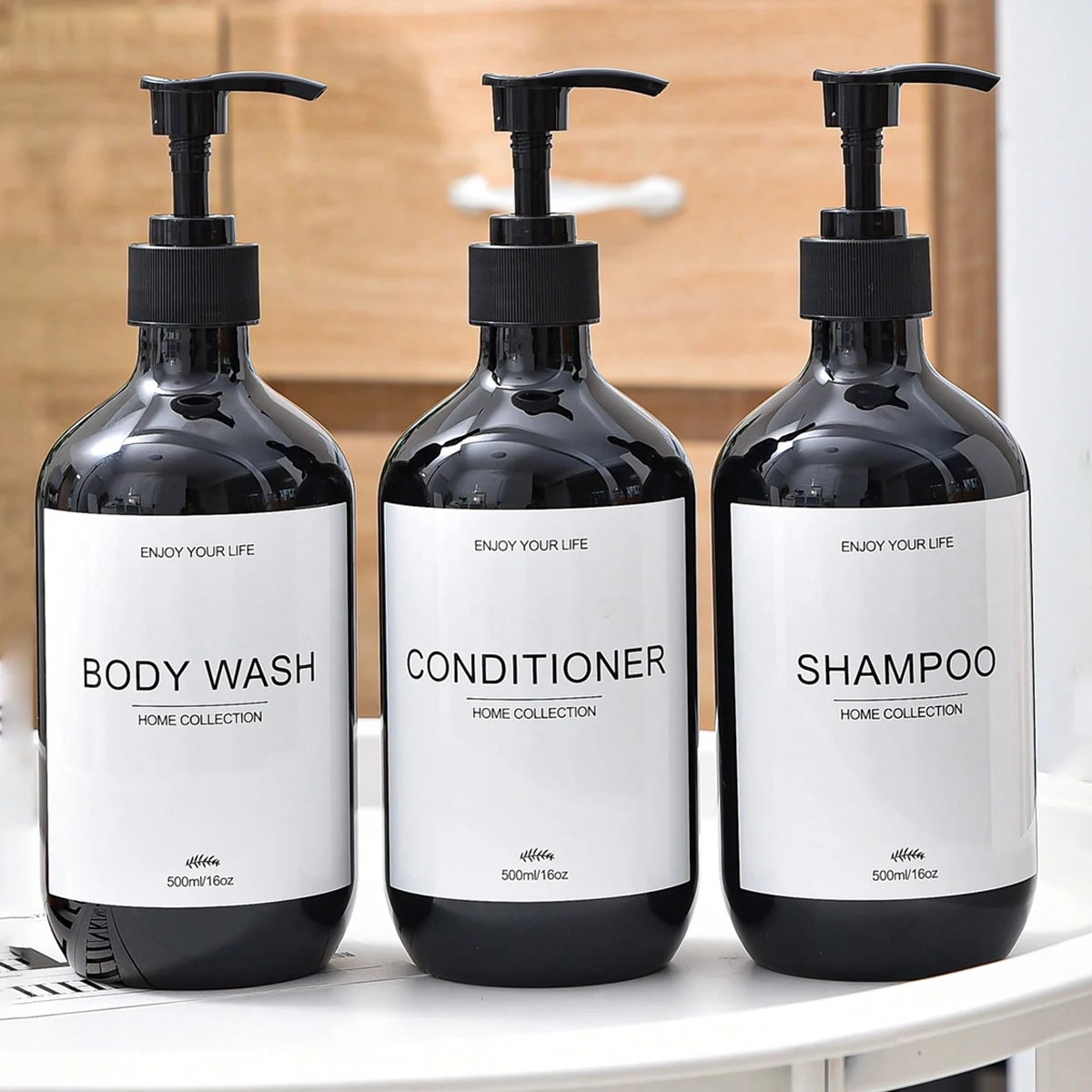 3pcs/500ml Waterproof Dispenser  Shampoo, Shower Gel, and Body Lotion-