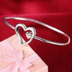 Trendy 925 Sterling Silver Bracelet Fashion Jewelry Adjustment Cuff