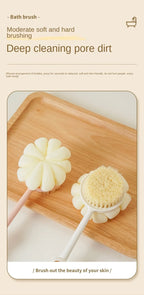 Two Sided Shower Body Brush Silicone Long Handle Back Body Exfoliating
