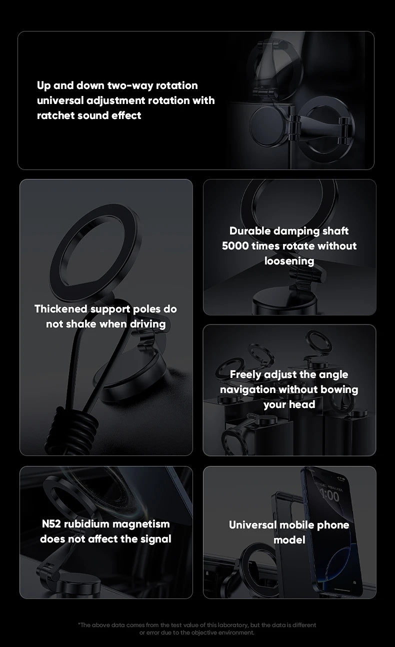 1080 Magsafe Car Cell Phone Holder For iPhone 17 16 Pro Max Plus