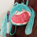 Hatsune Miku Shoulder Bag Backpack Cute Anime Girl Plush Cartoon Kawaii Student Bag Kids Gifts