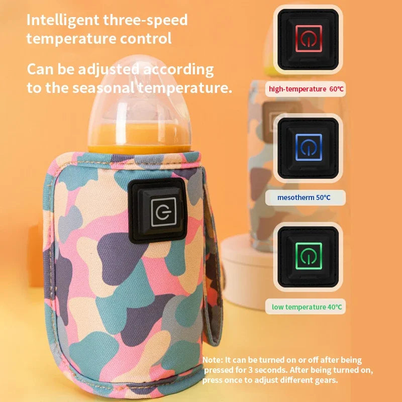 USB Milk Water Bottle Warmer Travel Stroller Insulated Bag Infant