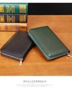 RFID Anti-Theft Cowhide Leather Wallet Brush Head Layer Large Capacity