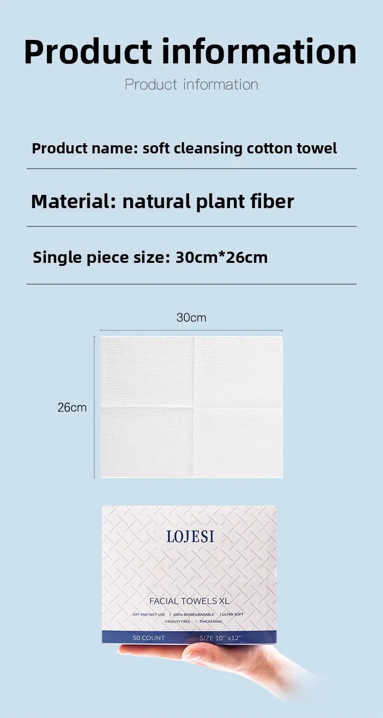 Clean Skin Club Towels XL Disposable  Makeup Remover Dry Wipes 50 Sheet  1 Box