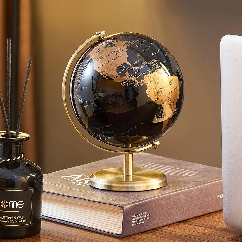 Retro World Globe Learning Map Kids Study Desk Geography Education