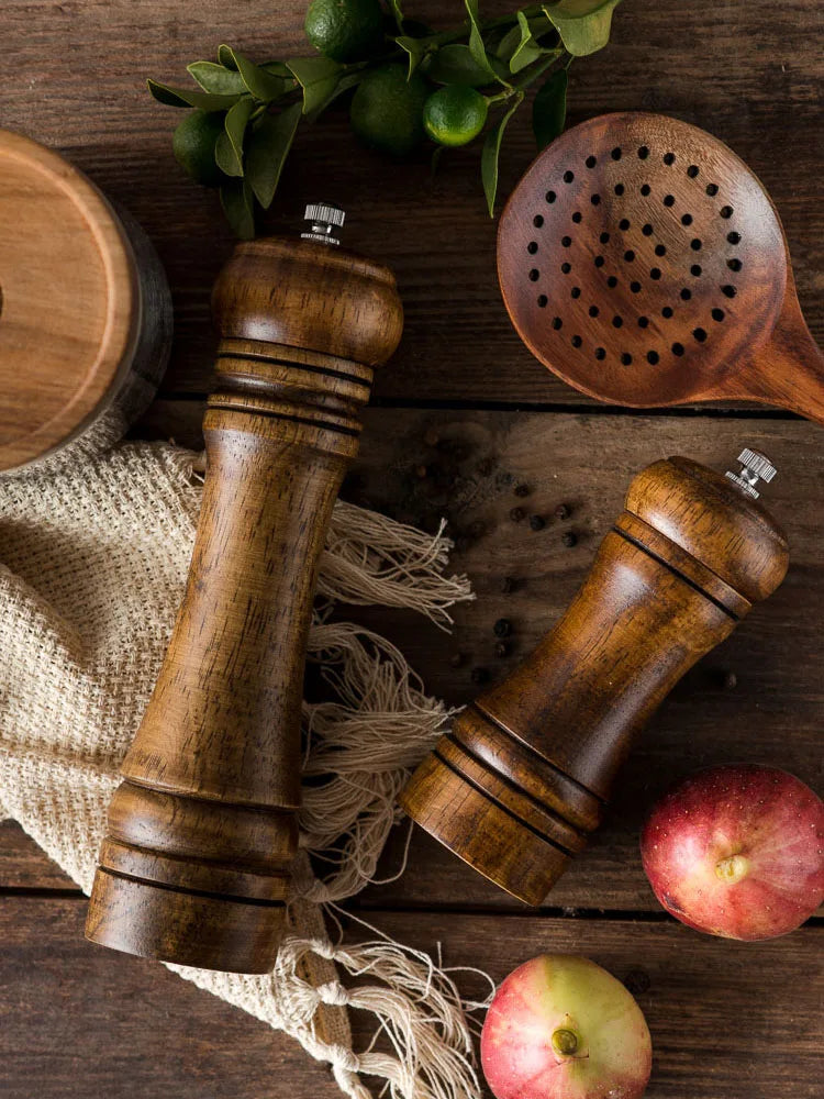 5" 8" 10"  Salt and Pepper Grinder Solid Wood with Strong Adjustable Ceramic Grinder Kitchen Tools