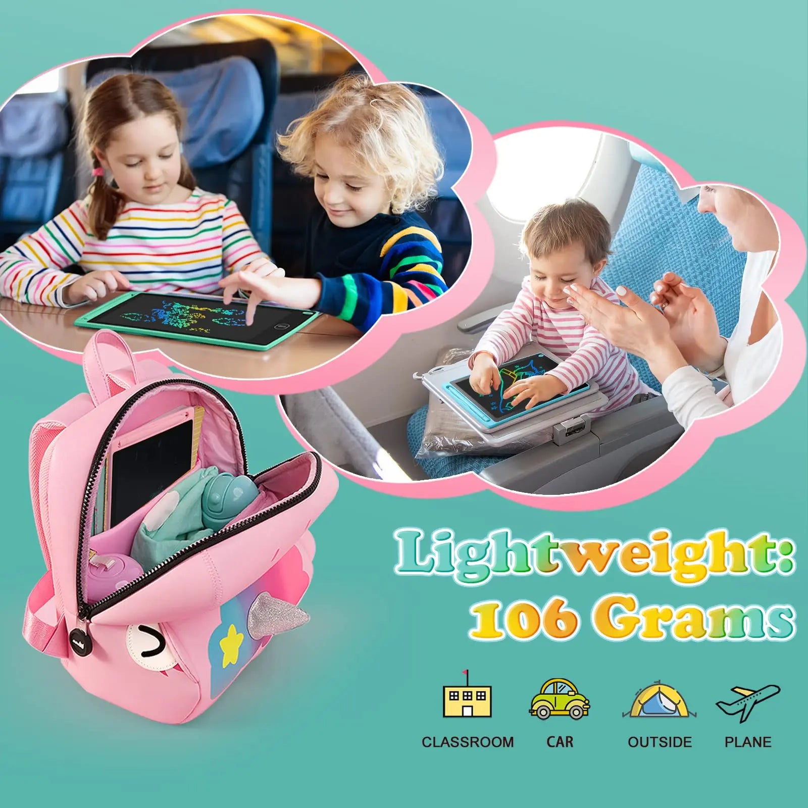 8.5" Led Board Electronic Writing Tablet Sketchpad Magic Erasable Handwriting Pad Kids Gifts icd