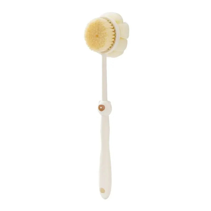 Two Sided Shower Body Brush Silicone Long Handle Back Body Exfoliating