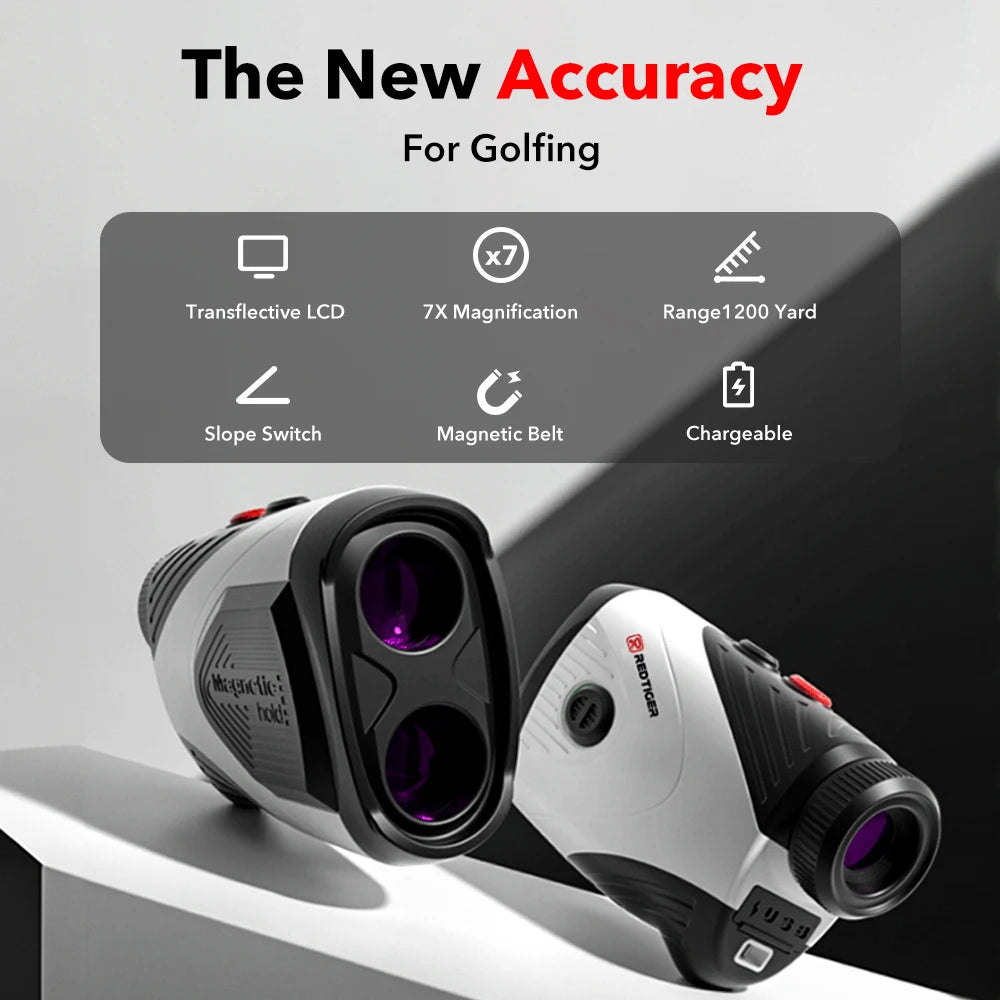 REDTIGER Golf Rangefinder with Slope 1000M 1200 Yards Laser Golfing 7X Magnification Rechargeable