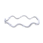 Personality Wave Shape Bangles 58mm Cubic Zirconia Brass Gold/Platinum Plated Bracelet