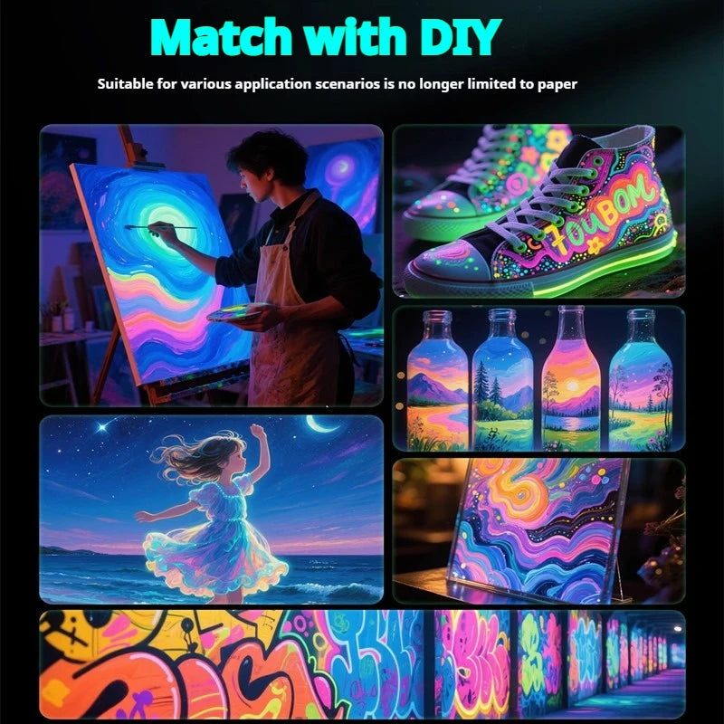 Glow-in-the-dark 20ml Fluorescent Acrylic Pigment