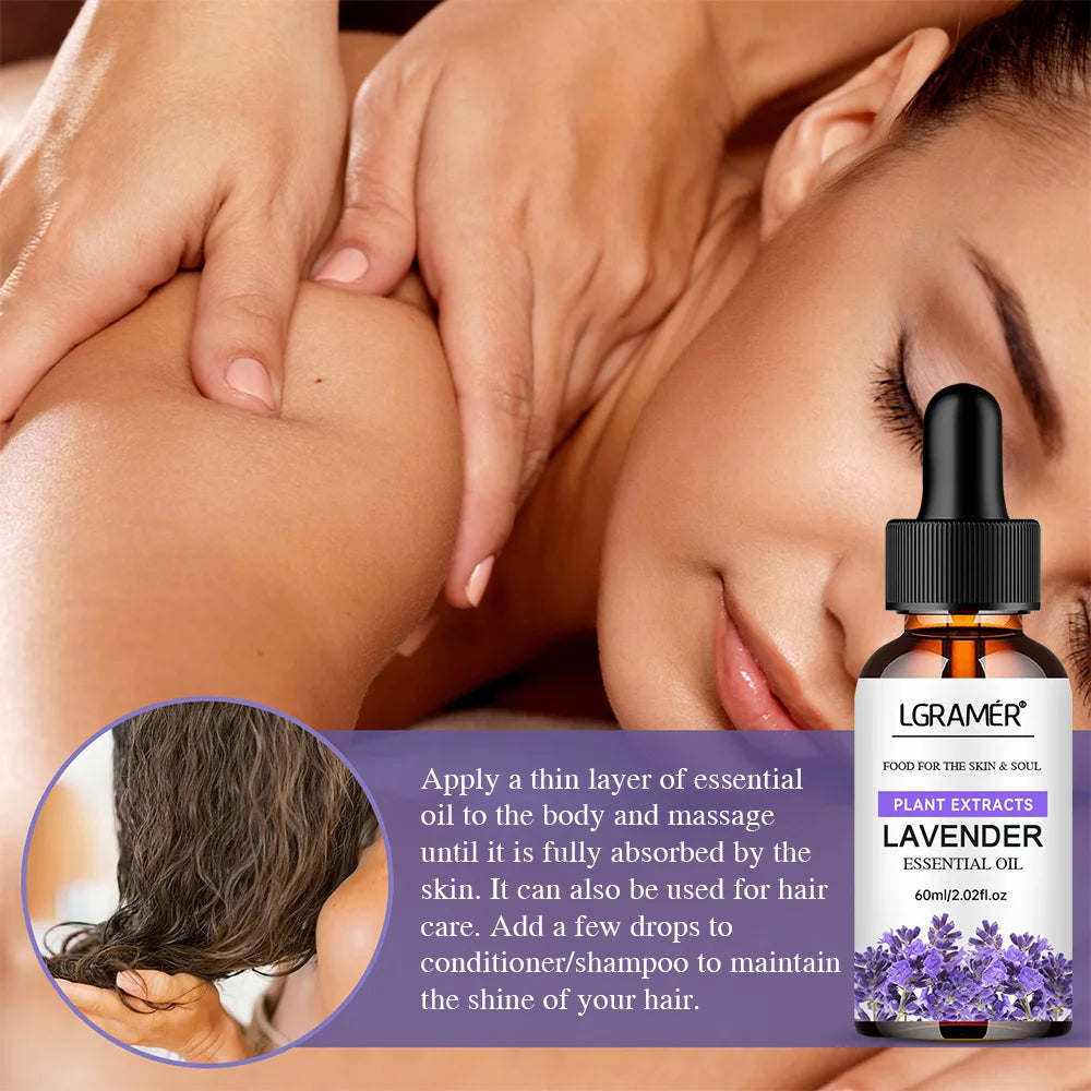 Pure Natural Lavender Essential Oil Facial Body Moisturizing Nourishing Massage