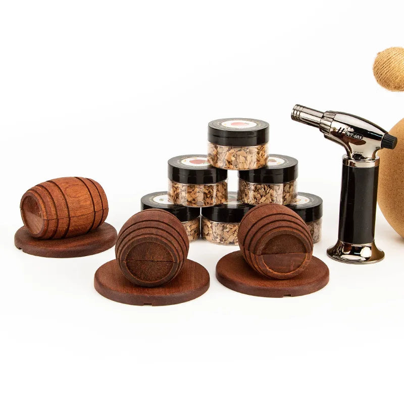 Whiskey Smoker Kit with Wood Chips 4 Flavors Old Fashioned Drink Smoker Infuser Cocktails Bourbon Gifts