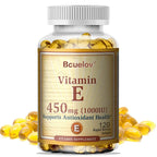 Bcuelov Vitamin E 450MG  Supports Immune System & Skin Nutrition Natural Antioxidant Gluten & Dairy Free