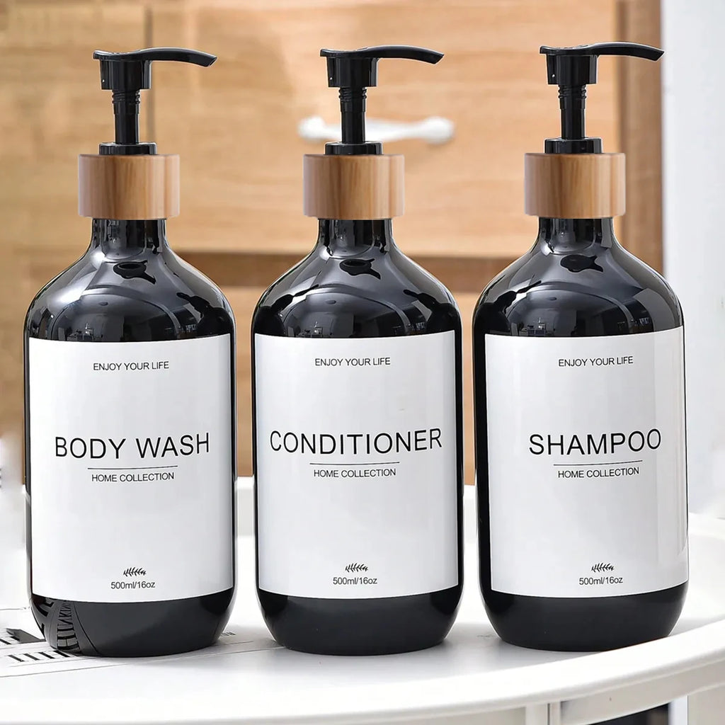 3pcs/500ml Waterproof Dispenser  Shampoo, Shower Gel, and Body Lotion-