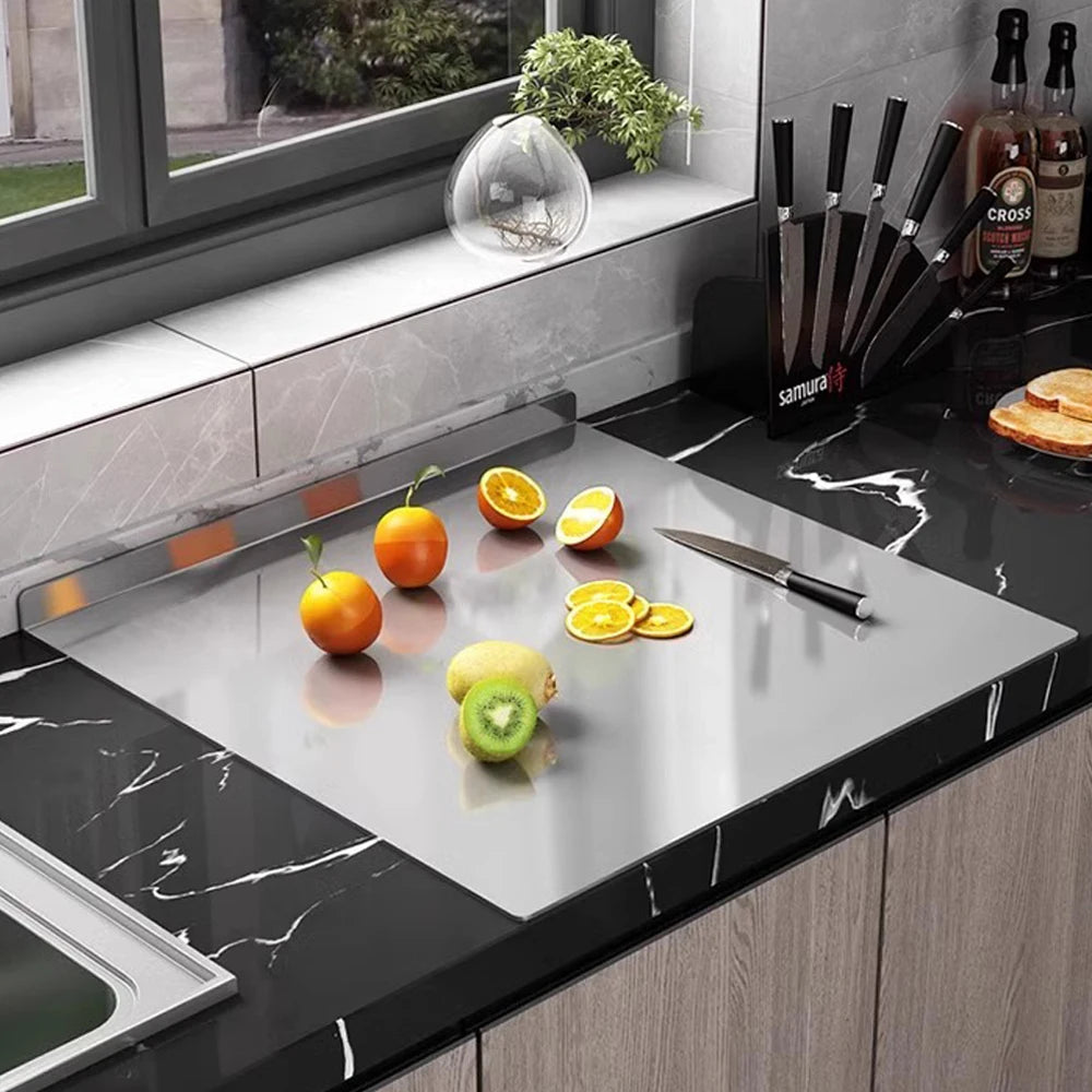 Premium Stainless Steel Chopping Board Large Easy Clean Multipurpose Cutting Surface for Fruits Vegetables & More