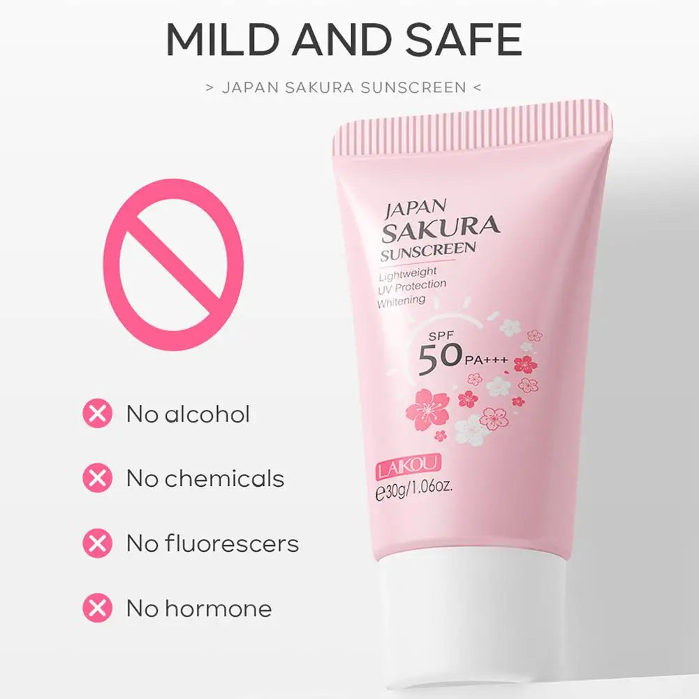 Sakura Sunscreen Cream SPF50 Moisturizing UV Protect Face Body Lotion Oil Control Reduce Melanin