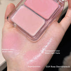Two-Color Jelly Glow Blush pink apricot red rouge Korean cream texture brightening