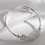 Trendy 925 Sterling Silver Bracelet Fashion Jewelry Adjustment Cuff
