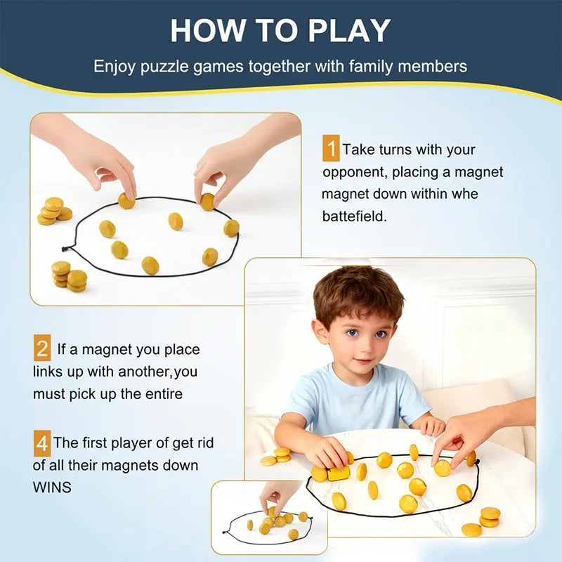 Magnetic Chess Board Game Interactive Magnetic Stones Strategy Game for Adults Kids Portable Travel Desktop