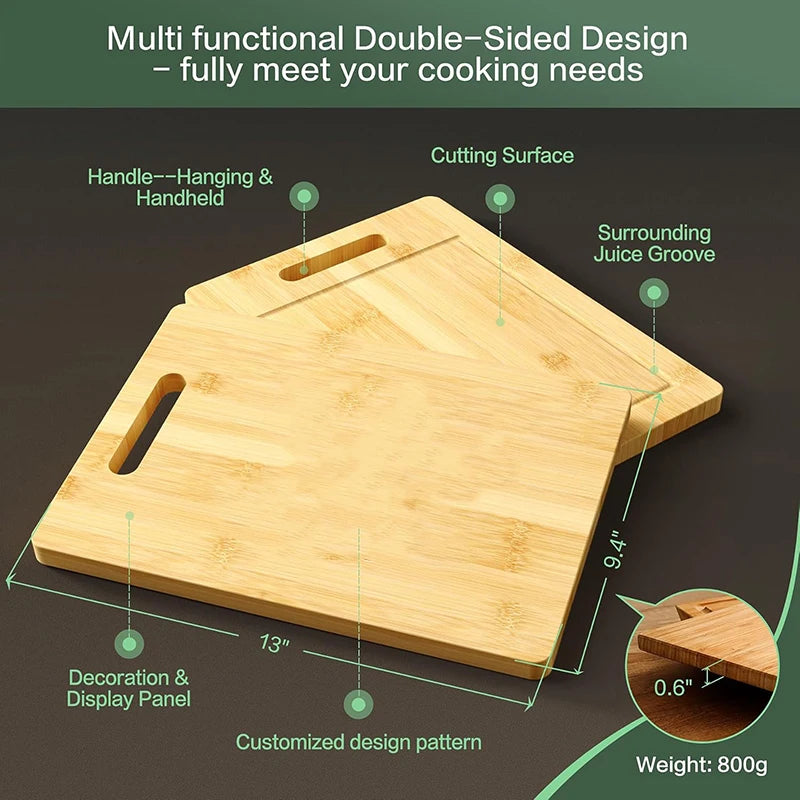 Wooden Cutting Board For Meat Bamboo Fruit Vegetables Chopping Panel
