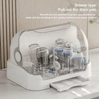 Baby Bottle Drying Rack With Removable Drip Tray Portable Storage Box With Lid