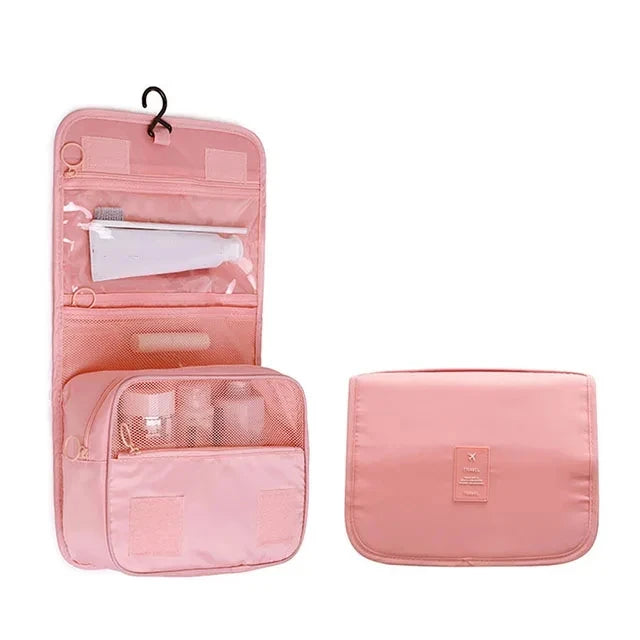 Travel Makeup Bag Waterproof Toiletries Organizer Hook Wash Storage