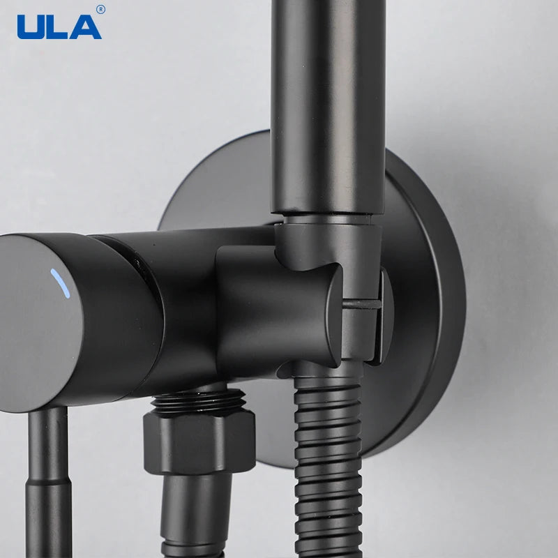 ULA Portable Bidet Sprayer Set Black Stainless Steel Toilet Bathroom Shower Head