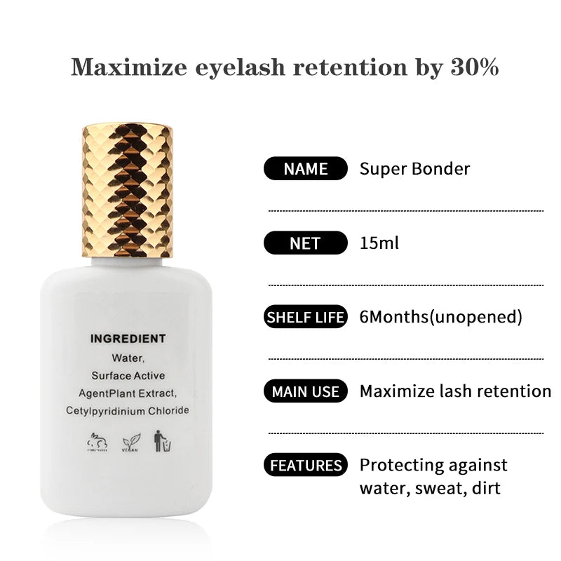 15ml Super Bonder Agent for Eyelash Extensions Primer Glue Adhesive Professinal