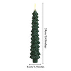2pc/4pcs Christmas Tree LED Flameless Candles 3D Flame Green Candlesticks Christmas