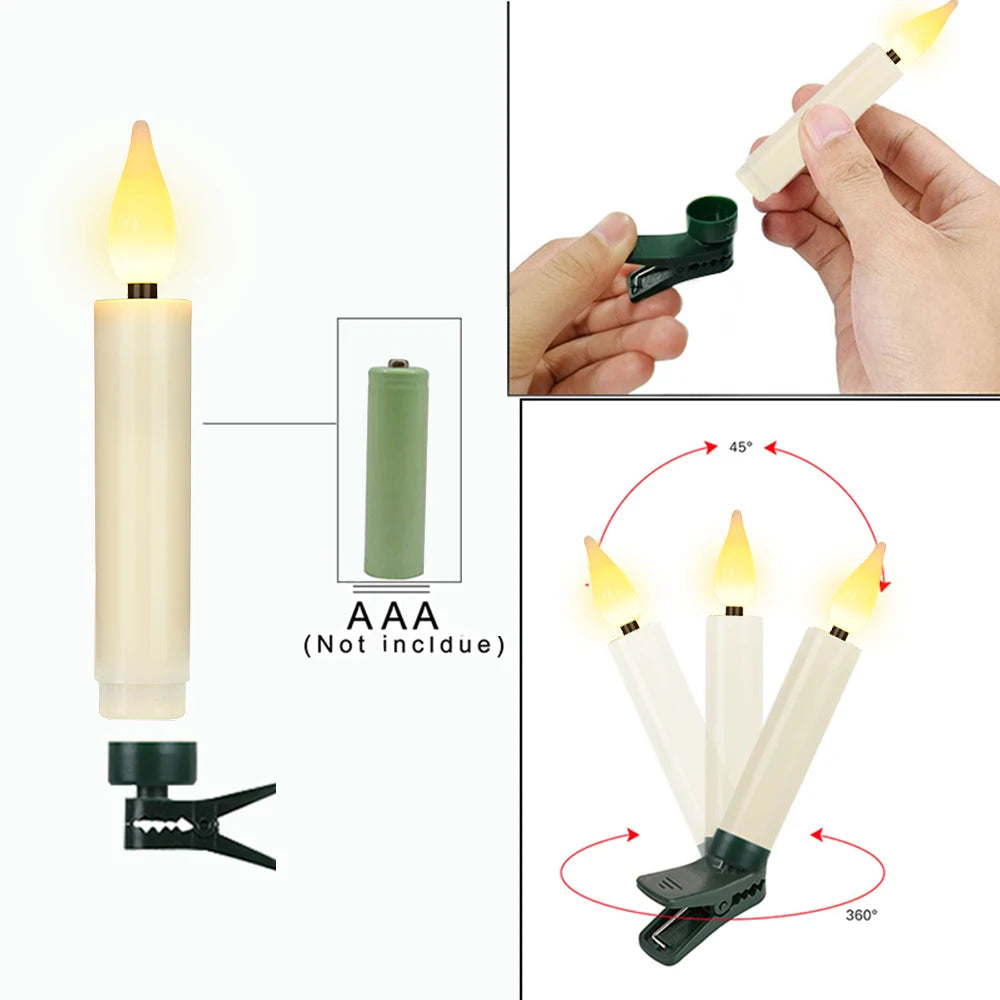 FPOO Candles LED Christmas Timer Remote Flickering Flame