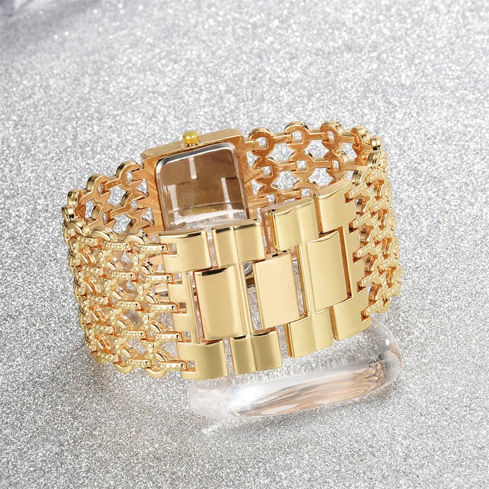 Luxury Noble Gold Ladies Quartz Watch Women's Bracelet