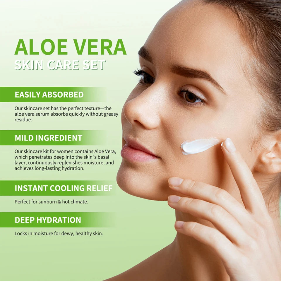 Multi-skin Care Aloe Vera Set Deep Moisturizing Nourishment Whitening Brightening Hydrating
