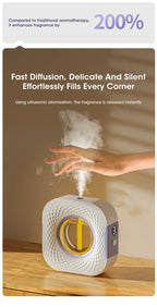 Smart Aroma Diffuser Air Purifier Digital Display Essential Oils 4 Gears Wall Mount Tabletop USB Charging